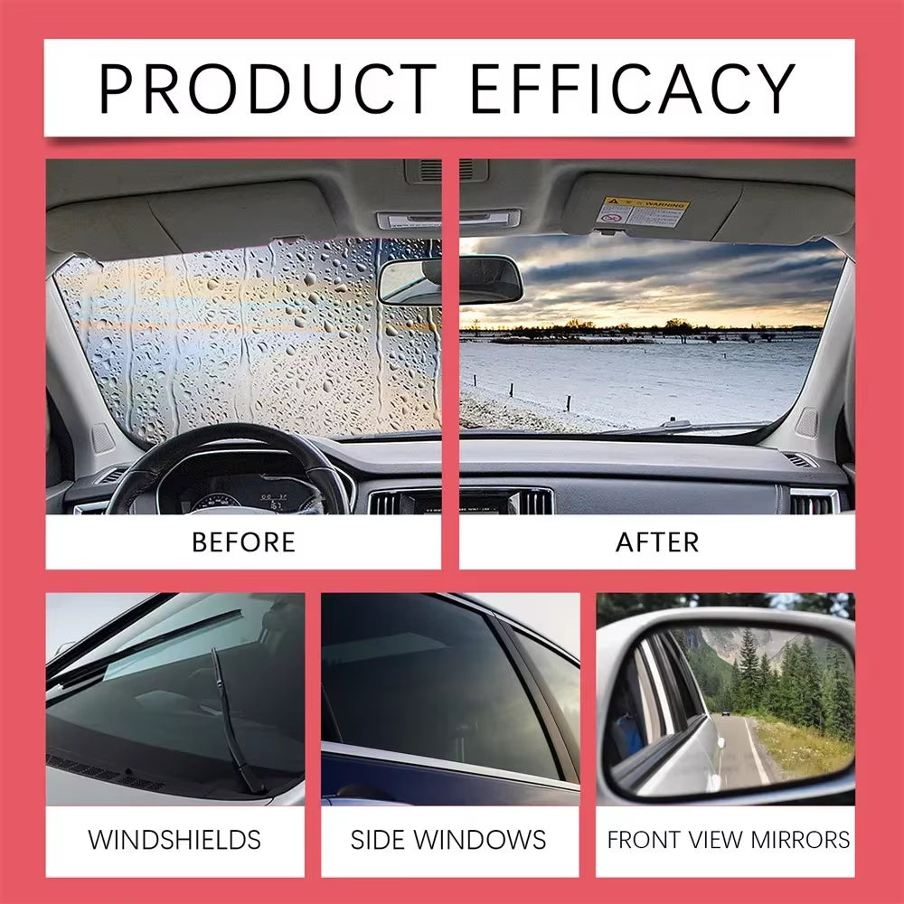 Car Glass Cleaner & Hydrophobic Coating Kit for Windshields